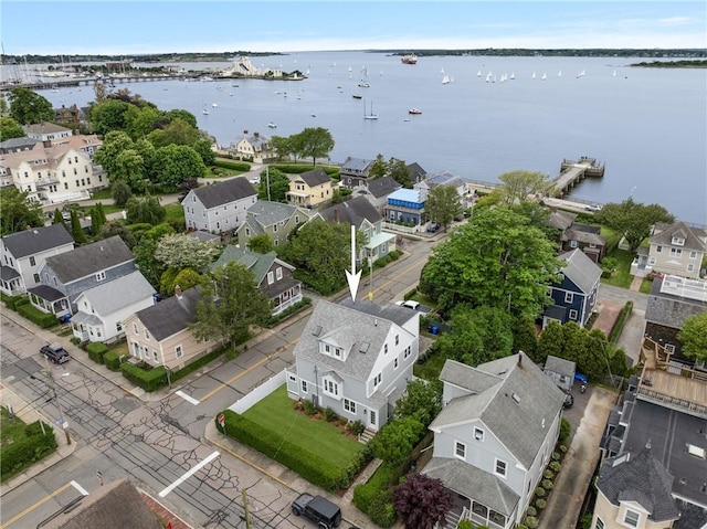 104 Second St, Newport, RI 02840 - aerial view of residential area featuring a large body of water