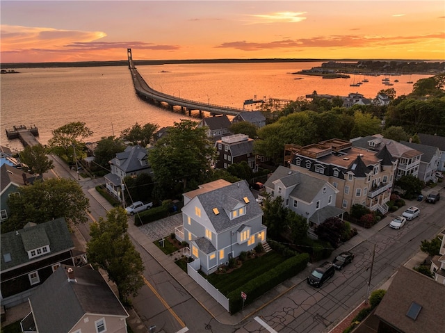 104 Second St, Newport, RI 02840 - aerial view at dusk of a water view and a residential view