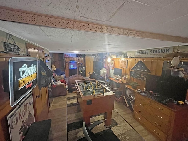 178 Gould Ave, Warwick, RI 02888 - rec room featuring a drop ceiling