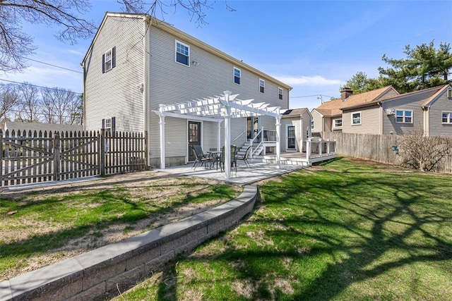 50 Harold St, East Providence, RI 02915 - back of house with a pergola and a patio