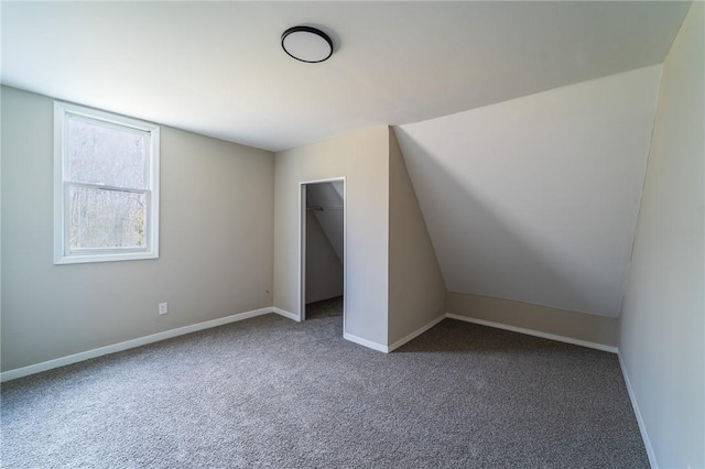 bonus room featuring carpet floors and baseboards
