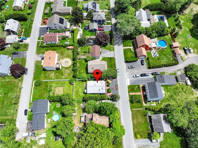 13 Parker Ave, Warren, RI 02885 - aerial view of property and surrounding area with nearby suburban area