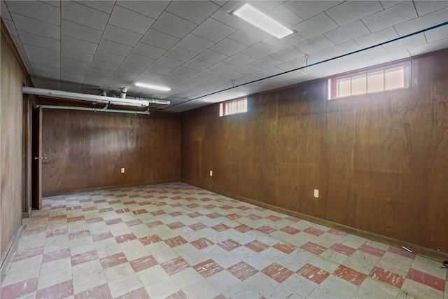 57 Sylvan Rd, East Providence, RI 02916 - basement with light floors and wooden walls