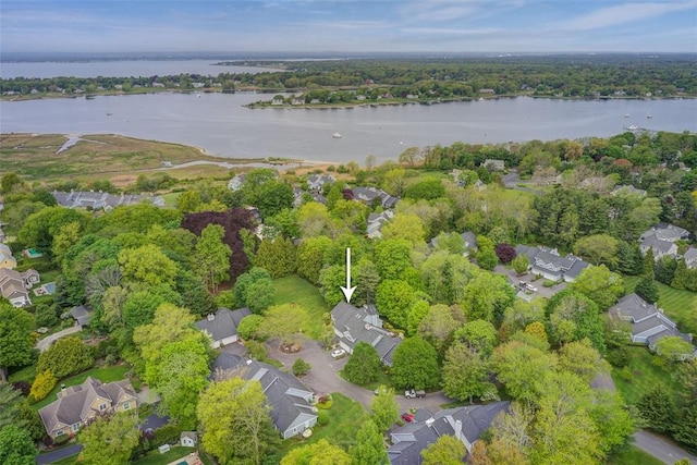 26 Bagy Wrinkle Cv, Warren, RI 02885 - aerial overview of property's location with a nearby body of water and nearby suburban area