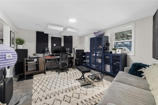 40 Charlotte Ave, North Kingstown, RI 02874 - home office featuring concrete floors
