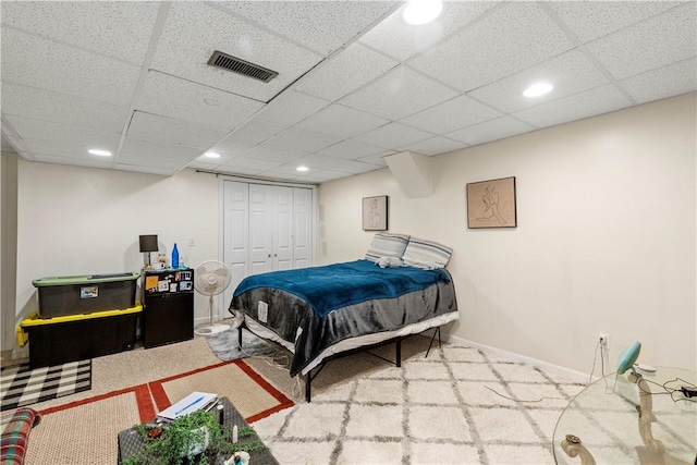 151 Bend St S Unit 2, Pawtucket, RI 02860 - bedroom with carpet flooring, a closet, recessed lighting, and baseboards