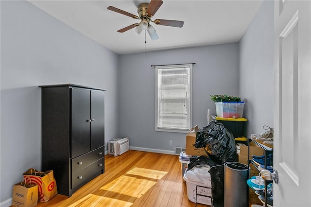 95 Vincent Ave, North Providence, RI 02904 - miscellaneous room with hardwood / wood-style floors, ceiling fan, and baseboards