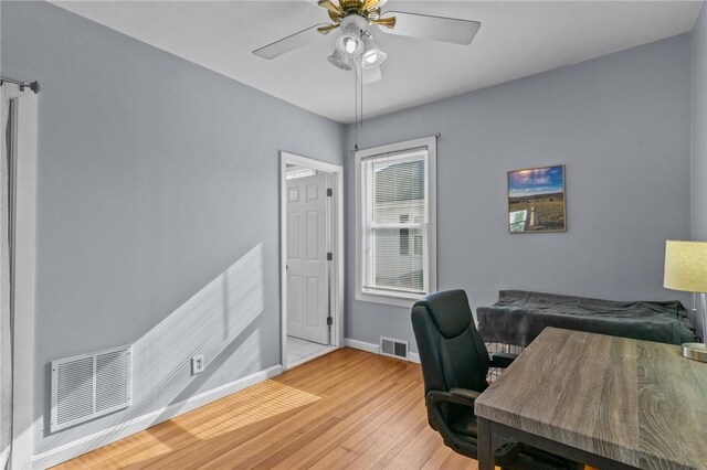 95 Vincent Ave, North Providence, RI 02904 - office area with light wood finished floors, baseboards, and ceiling fan