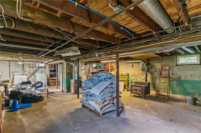 95 Vincent Ave, North Providence, RI 02904 - below grade area featuring independent washer and dryer and heating unit