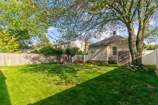 95 Vincent Ave, North Providence, RI 02904 - view of yard featuring a wooden deck