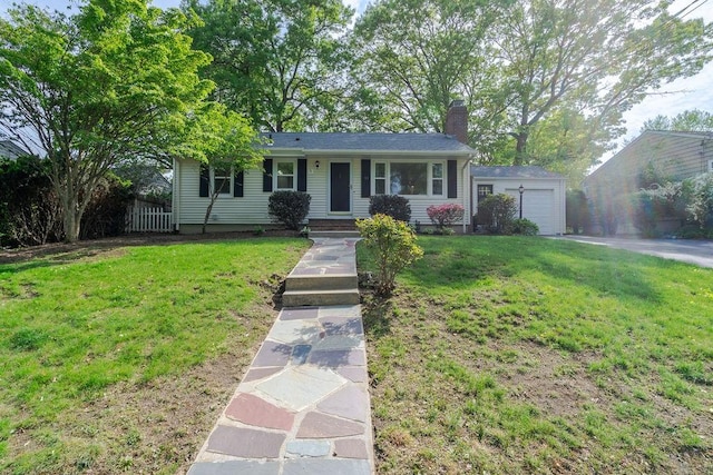 33 Perennial Dr, Cranston, RI 02920 - ranch-style house with a chimney and a garage