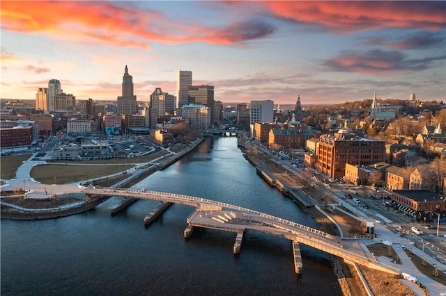 city view featuring a notable bridge and a nearby body of water