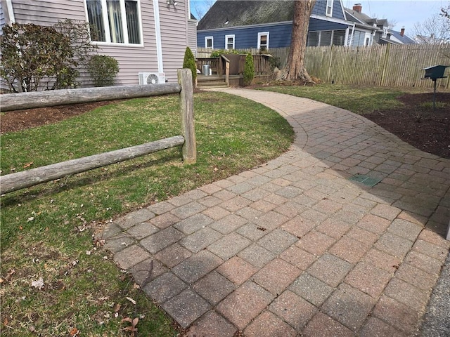 view of yard with fence