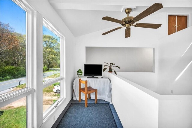 sunroom featuring lofted ceiling