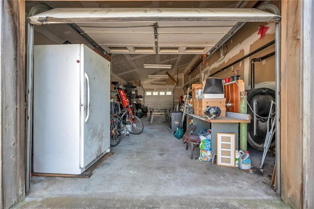 garage featuring heating fuel