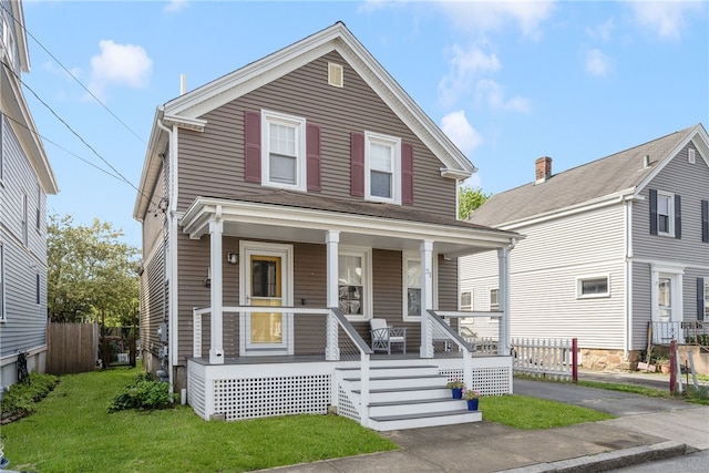 view of front of house with covered porch