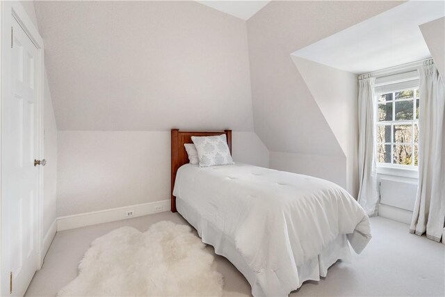 125 Grotto Ave, Providence, RI 02906 - bedroom with lofted ceiling, light carpet, and baseboards