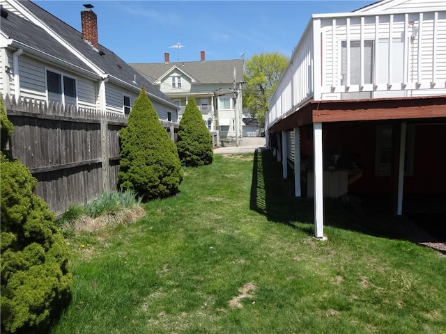 view of yard featuring a deck