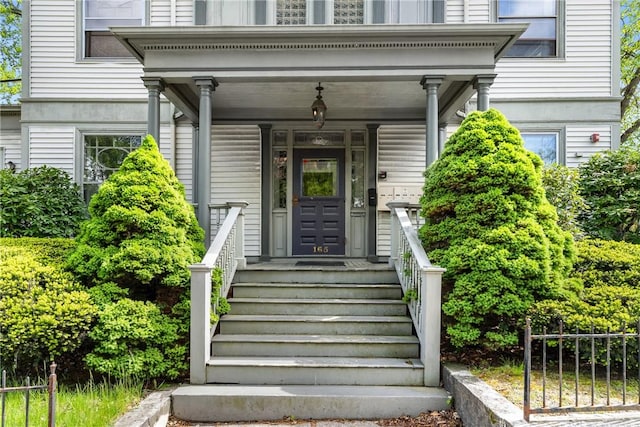 property entrance with a porch