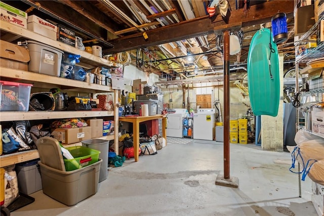 storage with independent washer and dryer