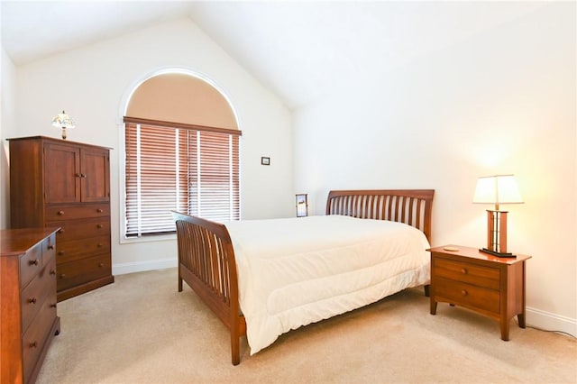 200 Roger Williams Ave Unit 106, East Providence, RI 02916 - bedroom with light carpet, vaulted ceiling, and baseboards
