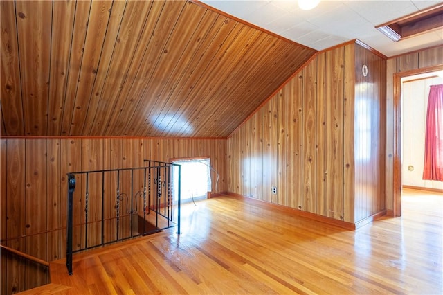 49 Gooding St, Pawtucket, RI 02860 - bonus room featuring vaulted ceiling, wood finished floors, and wooden walls