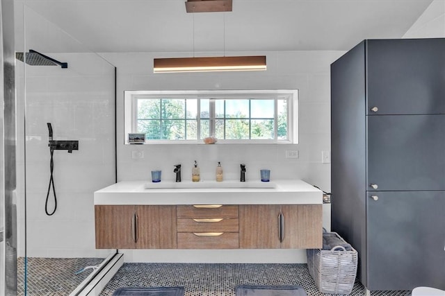 1 Fried Ave, Bristol, RI 02809 - bathroom with a shower stall, plenty of natural light, and vanity
