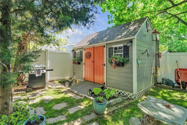 1 Fried Ave, Bristol, RI 02809 - view of shed with a fenced backyard