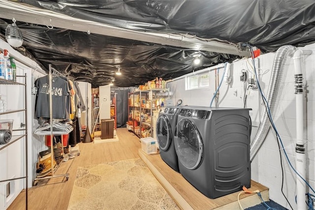 1 Fried Ave, Bristol, RI 02809 - below grade area with independent washer and dryer and wood finished floors