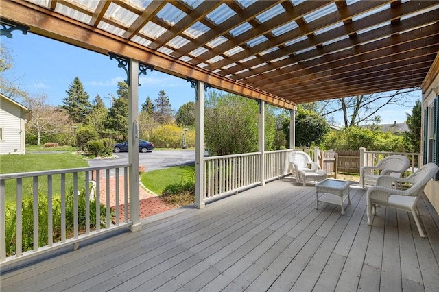 110 Narragansett Ave W, South Kingstown, RI 02879 - wooden deck featuring a pergola and a yard