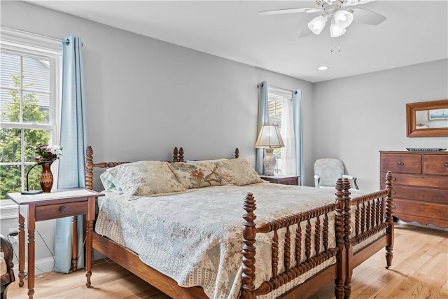 9 Thelma Ln, Middletown, RI 02842 - bedroom with wood finished floors, a ceiling fan, and recessed lighting