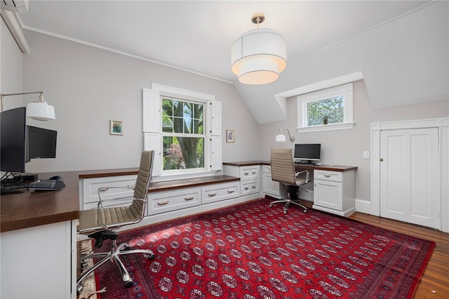 3 Hidden St, Providence, RI 02906 - office space with dark wood-style flooring, built in study area, and crown molding