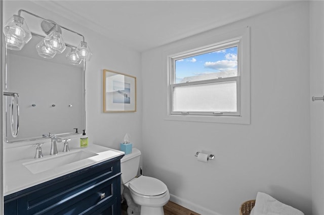 419 Atlantic Ave, Westerly, RI 02891 - half bath with toilet, vanity, and wood finished floors