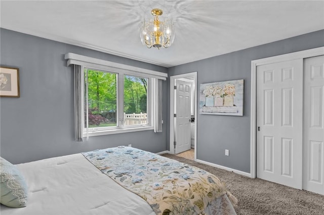 23 Watercress Ct, Coventry, RI 02816 - bedroom featuring carpet flooring, a chandelier, and baseboards