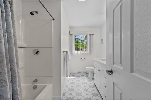 23 Watercress Ct, Coventry, RI 02816 - bathroom featuring tile patterned floors, baseboards, toilet, shower / bath combo with shower curtain, and vanity