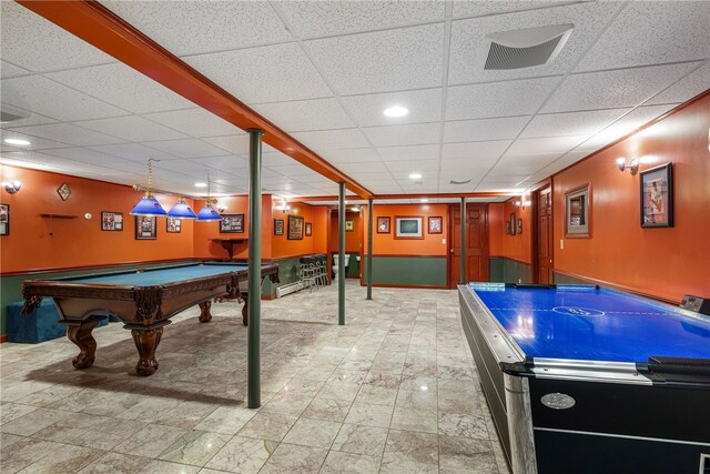 101 Nancy Ln, Burrillville, RI 02830 - playroom featuring a paneled ceiling and billiards table