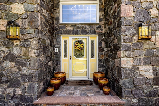 101 Nancy Ln, Burrillville, RI 02830 - view of exterior entry with stone siding