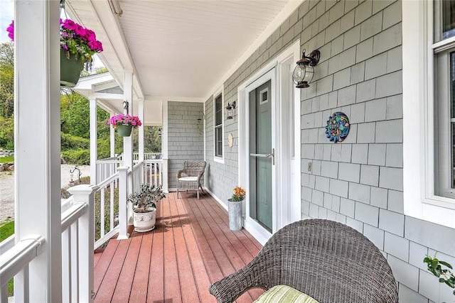 deck with a porch