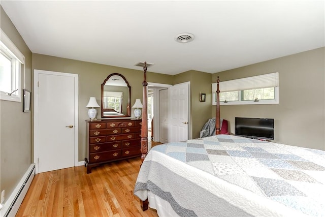 103 Carrs Pond Rd, West Greenwich, RI 02817 - bedroom with a baseboard heating unit and light wood-type flooring