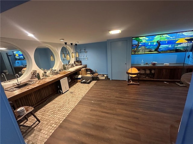interior space with wood finished floors