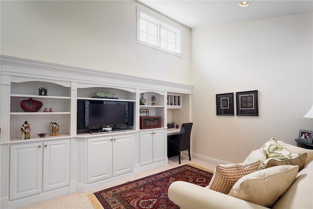 43 Waters Edge, Tiverton, RI 02878 - living area with a desk, recessed lighting, and baseboards