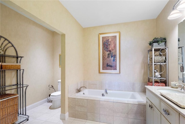 43 Waters Edge, Tiverton, RI 02878 - full bath featuring tile patterned floors, vanity, a bath, and toilet