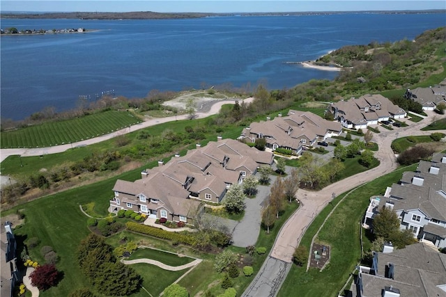 43 Waters Edge, Tiverton, RI 02878 - aerial overview of property's location featuring nearby suburban area and a nearby body of water