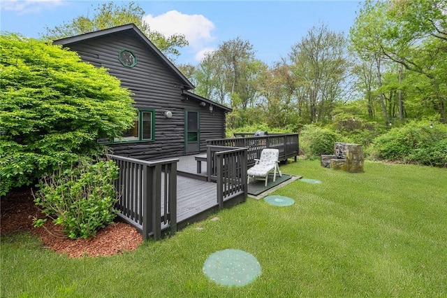 4 Ottawa Trl, Narragansett, RI 02882 - view of green lawn with a deck