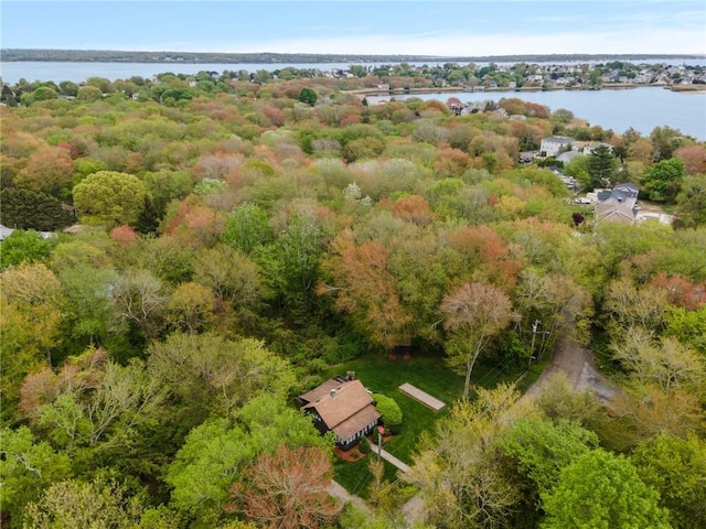 4 Ottawa Trl, Narragansett, RI 02882 - aerial view of a large body of water and a heavily wooded area