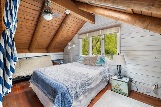 4 Ottawa Trl, Narragansett, RI 02882 - bedroom featuring hardwood / wood-style flooring, wooden walls, and wood ceiling