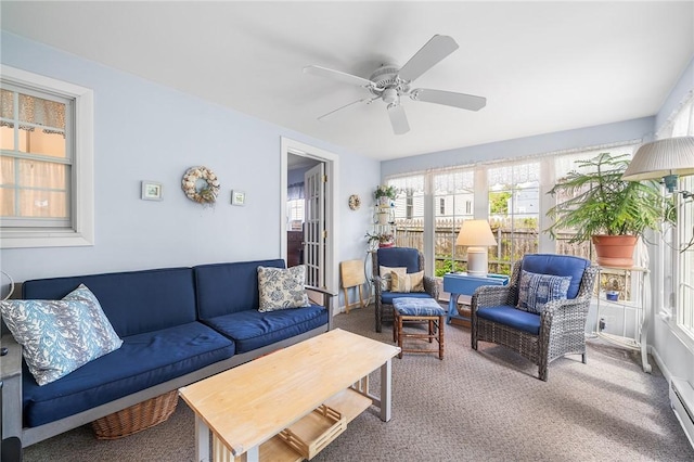 146 Bay View Ave, Bristol, RI 02809 - sunroom / solarium featuring a baseboard heating unit
