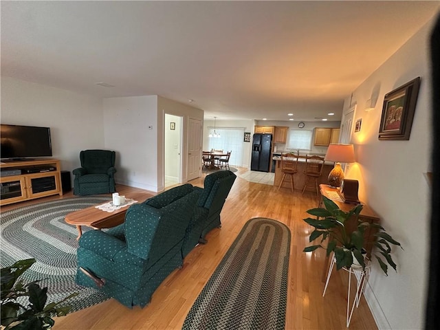 19 Calabria Ct Unit 19, Westerly, RI 02891 - living room with light wood-style floors, baseboards, and recessed lighting