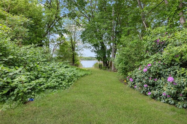 37 Charles St, Barrington, RI 02806 - view of grassy yard with a water view