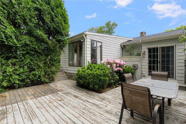 37 Charles St, Barrington, RI 02806 - wooden terrace with outdoor dining space